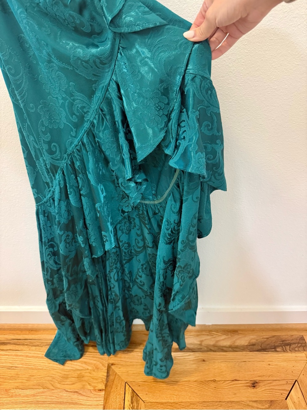 MAJORELLE Claudette Maxi Wrap Dress Green Royale Revolve XXS - Picture 8 of 12